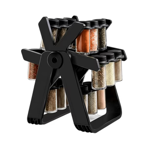 Rotating Spice Rack – 18 Jar Kitchen Countertop Organizer 360° Spice Storage Carousel