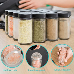 Rotating Spice Rack – 18 Jar Kitchen Countertop Organizer 360° Spice Storage Carousel