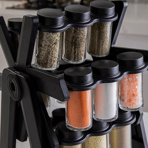Rotating Spice Rack – 18 Jar Kitchen Countertop Organizer 360° Spice Storage Carousel