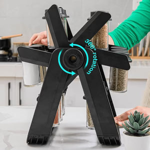 Rotating Spice Rack – 18 Jar Kitchen Countertop Organizer 360° Spice Storage Carousel