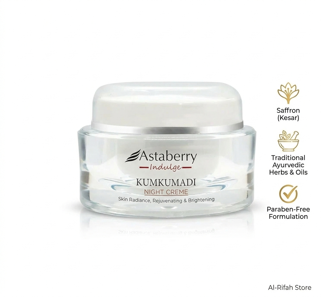 Night Cream for Glowing Skin – Astaberry Indulge Kumkumadi Skin Brightening & Hydrating Night Cream