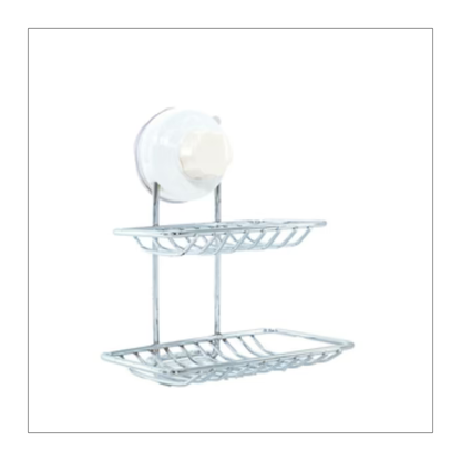 حامل صابون مثبت على الحائط بطبقة مزدوجة