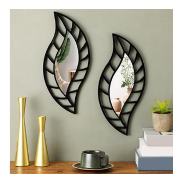 2 Pcs Small Mirror Wall Decor