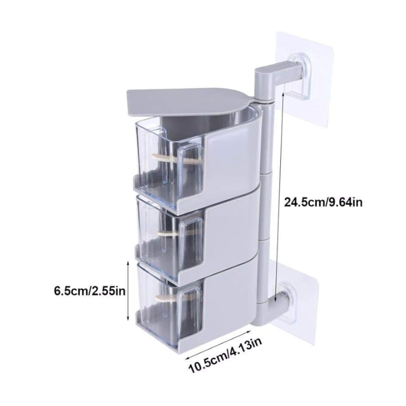 3 Layers Sticking Rotary Seasoning Kitchen Organizer