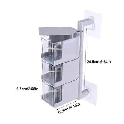 3 Layers Sticking Rotary Seasoning Kitchen Organizer