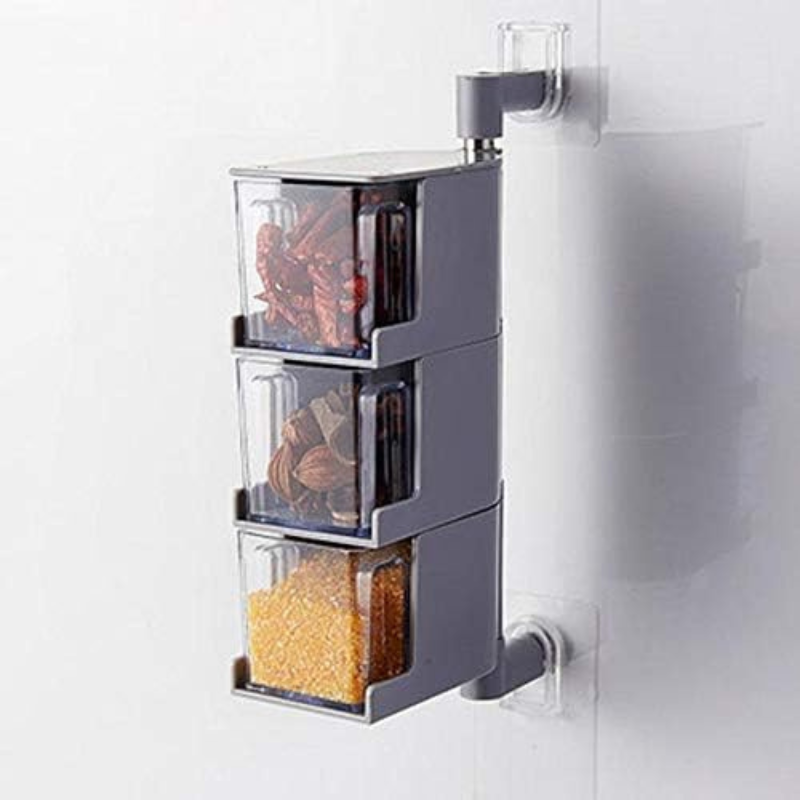 3 Layers Sticking Rotary Seasoning Kitchen Organizer