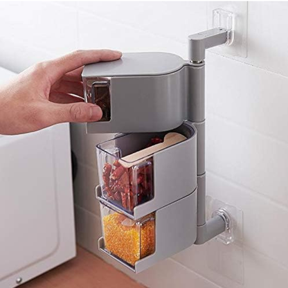 3 Layers Sticking Rotary Seasoning Kitchen Organizer