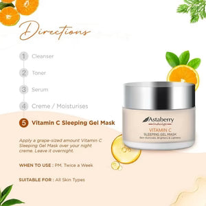 Vitamin C Sleeping Mask – Astaberry Indulge Brightening Overnight Gel (50g)