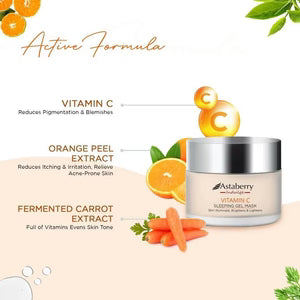Vitamin C Sleeping Mask – Astaberry Indulge Brightening Overnight Gel (50g)
